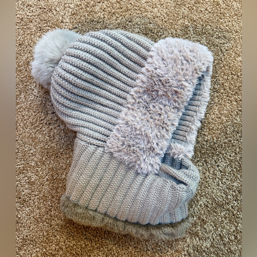 Fleece-Lined Beanie with Neck Warmer